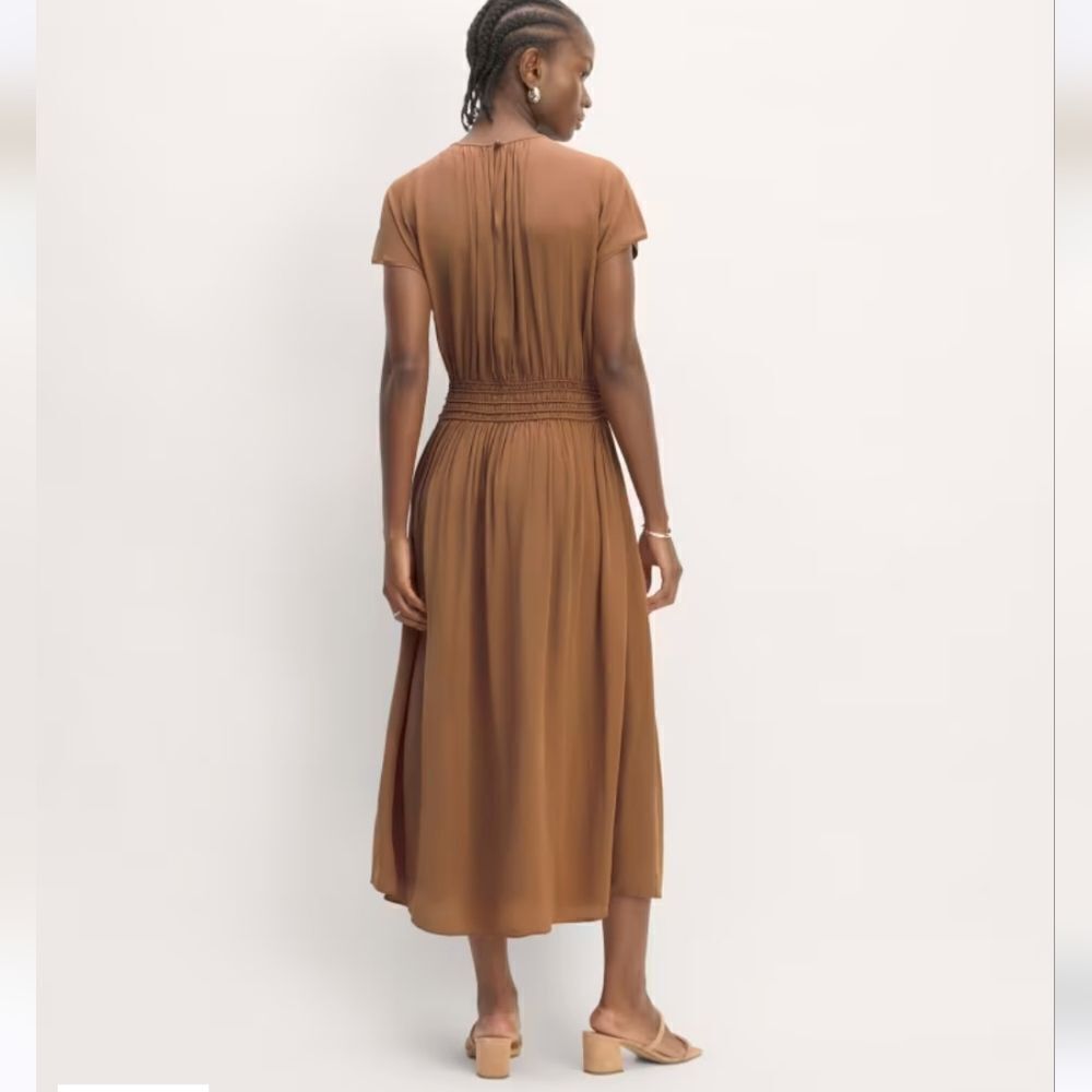 NWOT Everlane The Gathered Midi Dress Carob Brown Size  XXS - Picture 9 of 12